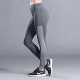 Fitness Women Legging Fashion Color Block Patchwork High Waist Elastic Push Up Ankle Length Polyester Leggings