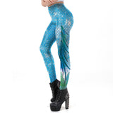 Galaxy Mermaid Leggings Women Workout Fitness Legging Shiny Colorful Fish Scales  Printed Leggins Plus Size