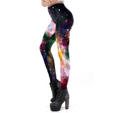 Pink Galaxy Sexy Leggings Women 3D Workout Legging Fitness Skinny Leggins Elasticity Pants Plus Size