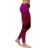 New Arrival Mandala Women Leggings Red Love Flower Digital Print Legging Workout Leggins High Waist Elastic Pants