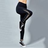 High Waist Women Leggins Solid Cross Straps Elastic Push Up Anke Length Spandex Legging Fitness Feminina Leggins