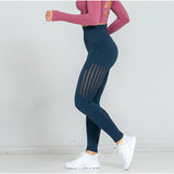 Fitness Women Leggings Fashion Patchwork Hollow Out High Waist Elastic Push Up Spandex Legging Sexy Femme Jogings