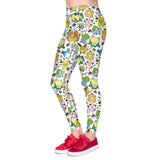 Summer Autumn Cute Leggings Cartoon Pokemon Pikachu Print Women Legging Sexy Leggins Woman High Waist Legins Pants