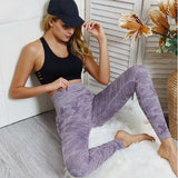 Fitness Women Leggings High Waist Push Up Camouflage Ankle Length Polyester Seamless Leggins Casual Purple Leggings