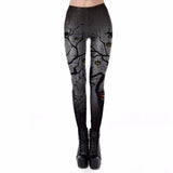 Casual Women Leggings High Waist Elastic Push Up Pumpkin Print Ankle Length Polyester Leggin Fitness Black Leggings