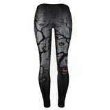 Casual Women Leggings High Waist Elastic Push Up Pumpkin Print Ankle Length Polyester Leggin Fitness Black Leggings