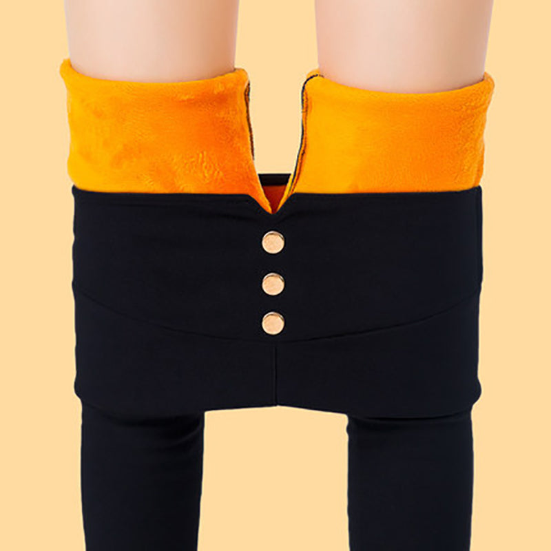 Warm Women Leggings Solid With Pocket Zipper Winter Thick Leggings Ankle Length Pants Push Up Leggis Feminino Plus Size