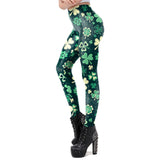 Fashion 3D Printing Women's Leggings For Saint Patrick's Day Green Shamrock Fitness Pants Workout Slim Leggins Spring