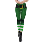 Lucky Clover Leggings Women St. Patrick's Day  3D Cat With Cap Printed Workout Fitness Leggins Plus Size Legins Women