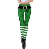 Lucky Clover Leggings Women St. Patrick's Day  3D Cat With Cap Printed Workout Fitness Leggins Plus Size Legins Women