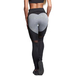 Casual Black Women Leggings Fitness High Waist Elastic Push Up Mesh Patchwork Ankle Length Polyester Leggings