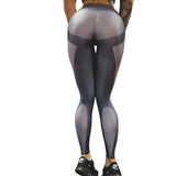 Printed Leggings for Women Honeycomb Push Up Leggins High Waist Trousers Sexy Elasticity Workout Jeggings Ftiness Legging