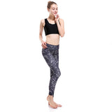 Workout Women Leggings Casual High Waist Elastic Push Up Dot Print Ankle Length Spandex Leggin Fitness Black Leggings