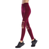 Fitness Women Leggings Knee Hollow High Waist Elasitc Push Up Spandex Ankle-Length Legging Casual Workout Famme Leggings