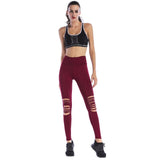 Fitness Women Leggings Knee Hollow High Waist Elasitc Push Up Spandex Ankle-Length Legging Casual Workout Famme Leggings