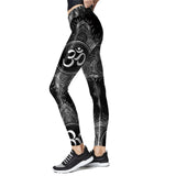 India Chakra Leggings Women Slim Workout Pants High Wasit Aztec Round Ombre Leggins For Fitness Elastic Legins