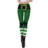 Saint Patrick's Day Leggings For Women Carnaval Costume Belts Bulb Printed Pants Christmas Leggins Women Gift