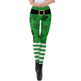 Saint Patrick's Day Leggings For Women Carnaval Costume Belts Bulb Printed Pants Christmas Leggins Women Gift