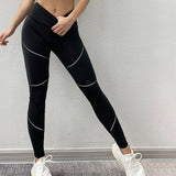 Women Leggings High Waist Push Up Jeggings Reflective Mesh Patchwork Leggings Slim PolyesterFitness Leggings Feminina