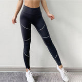 Women Leggings High Waist Push Up Jeggings Reflective Mesh Patchwork Leggings Slim PolyesterFitness Leggings Feminina