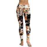 Women Leggings Lovely Cat Hologrephic Digital Print Fitness legging High Waist Workout Pants Casual Street Leggins