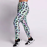 Casual Sporting Leggings For Women Fitness Elastic Pants Black Cats Printed Slim High Waist Workout Leggins