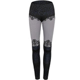 Plus Size Women Leggings High Waist Lace Patchwork Leggins Workout Ankle Length Fitness Push Up Leggings Female