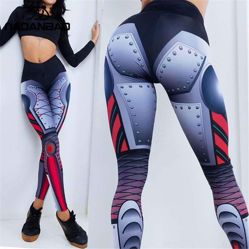 Steel Robot Women Leggings Fitness High Waist Female Sporting Ankle Pants Bodybuilding Leggins Outdoor Workout Leggin