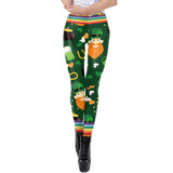 Christmas Leggings For Women St Patrick's day Leggins 3D Printed Workout Legin Festival Legging Elastic Slim Plus Size