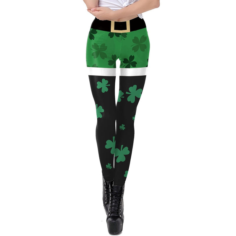 Christmas Leggings For Women St Patrick's day Leggins 3D Printed Workout Legin Festival Legging Elastic Slim Plus Size