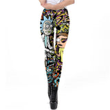 Cartoon Printed Leggings Women Rick And Morty Plus Size Leggin Workout Modis Fitness Legging