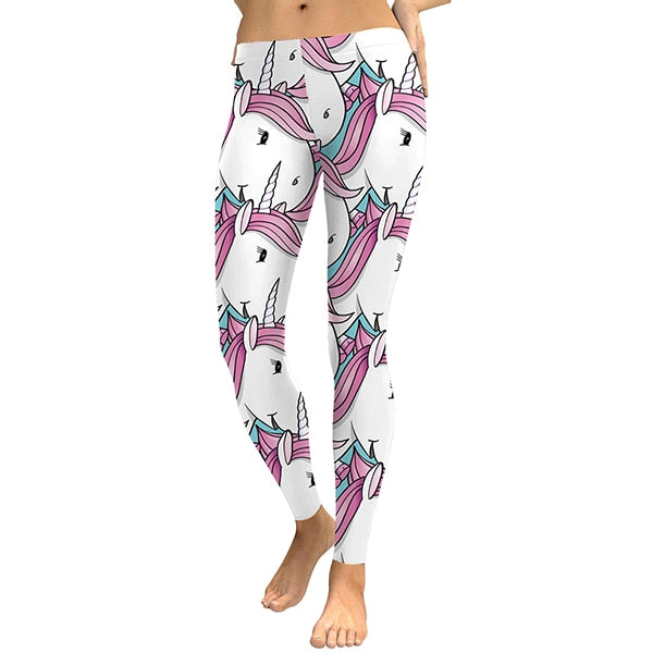 Unicorn Party Series Leggings Women Colorful Digital Print Sexy Plus Size Leggins Casual Workout Fitness Pants