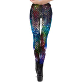 Galaxy Mermaid Leggings Women Workout Fitness Legging Colorful Fish Scales  Printed Leggins Plus Size