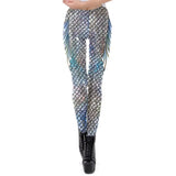 Galaxy Mermaid Leggings Women Workout Fitness Legging Colorful Fish Scales  Printed Leggins Plus Size