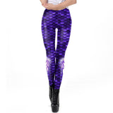 Galaxy Mermaid Leggings Women Workout Fitness Legging Colorful Fish Scales  Printed Leggins Plus Size