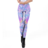 Galaxy Mermaid Leggings Women Workout Fitness Legging Colorful Fish Scales  Printed Leggins Plus Size