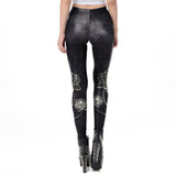 White Lotus Printed Leggings Women Fitness Pants Female Sexy Black Mid Waist Leggins Workout Elastic Mandala Legins