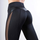 Ruching Push Up High Waist Women Leggings Sporting Fitness Legging Sexy Mesh Workout Sportswear Leggin Pants