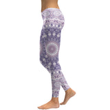 New Arrival Leggings Women Purple Mandala Flower Digital Printed Leggins Woman Slim Elastic Workout Plus Size Legging