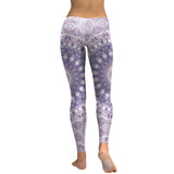 New Arrival Leggings Women Purple Mandala Flower Digital Printed Leggins Woman Slim Elastic Workout Plus Size Legging