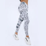 Push up High Waist Leggings Women Newspaper print Fitness Legging Sexy Workout Legins For woman Plus Size