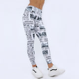 Push up High Waist Leggings Women Newspaper print Fitness Legging Sexy Workout Legins For woman Plus Size