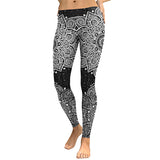 Grey Mandala Leggings Women Flower Digital Print Plus Size Fitness Legging Workout High Waist Slimm Clothing