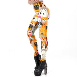 Fashion Cute Dog Digital Printed Leggings Women Elastic Leggings High Waist 3D Animals Trousers Movement Legins