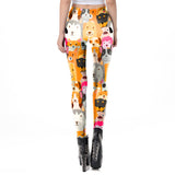 Fashion Cute Dog Digital Printed Leggings Women Elastic Leggings High Waist 3D Animals Trousers Movement Legins