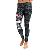 New Arrival Leggings Women Skull Head 3D Printed Camouflage Legging Workout Leggins Slim Elastic Plus Size Pants Legins