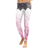 Women Leggings Mandala Flower Digital Print Slim Pink Fitness Woman Leggins Workout Plus Size High Waist Pants