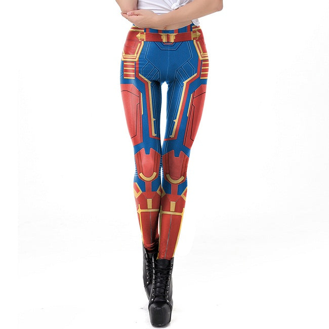 Super Hero Printed Leggings Women Captain Workout Fitness Legging Carol Danvers Legings Plus Size