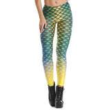 Summer Style Scale Women leggings 3D Printed Mermaid  Plus Size Leggins Gradient Workout Leggins Pant Legging