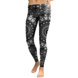 New Arrival Leggings Women Mandala Flower Digital Print Skeleton Leggins Slim Elastic Workout Plus Size Pants